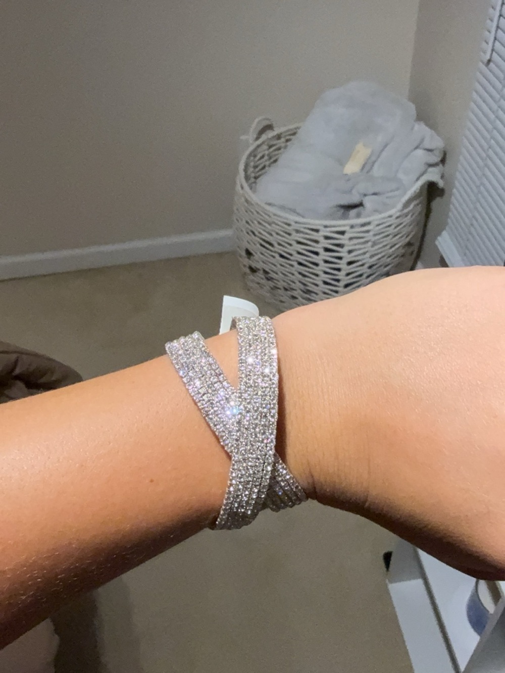 David’s Bridal Silver Rhinestone Wrap Bracelet